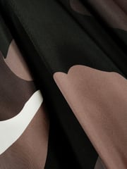 Reiss Brown Michalie Satin Floral Tuck Midi Dress - Image 6 of 6
