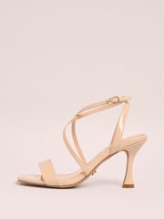 Lipsy Nude Standard Fit Mid Heel Cross Over  Faux Leather Strappy Sandals - Image 5 of 5
