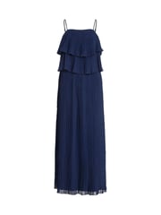 VILA Blue Chiffon Ruffle Pleated Maxi Occasion Dress - Image 6 of 6