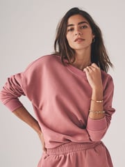 The Set Dusty Pink 2 Piece Dropped Shoulder Relax Sweatshirt & Short Set - Image 7 of 11