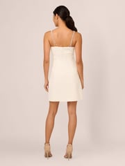 Adrianna Papell White Tweed Pearl Short Dress - Image 2 of 6