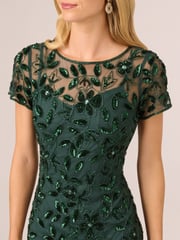 Adrianna Papell Bead Long Dress With Godets - Image 4 of 7