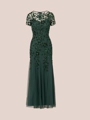 Adrianna Papell Bead Long Dress With Godets - Image 6 of 7