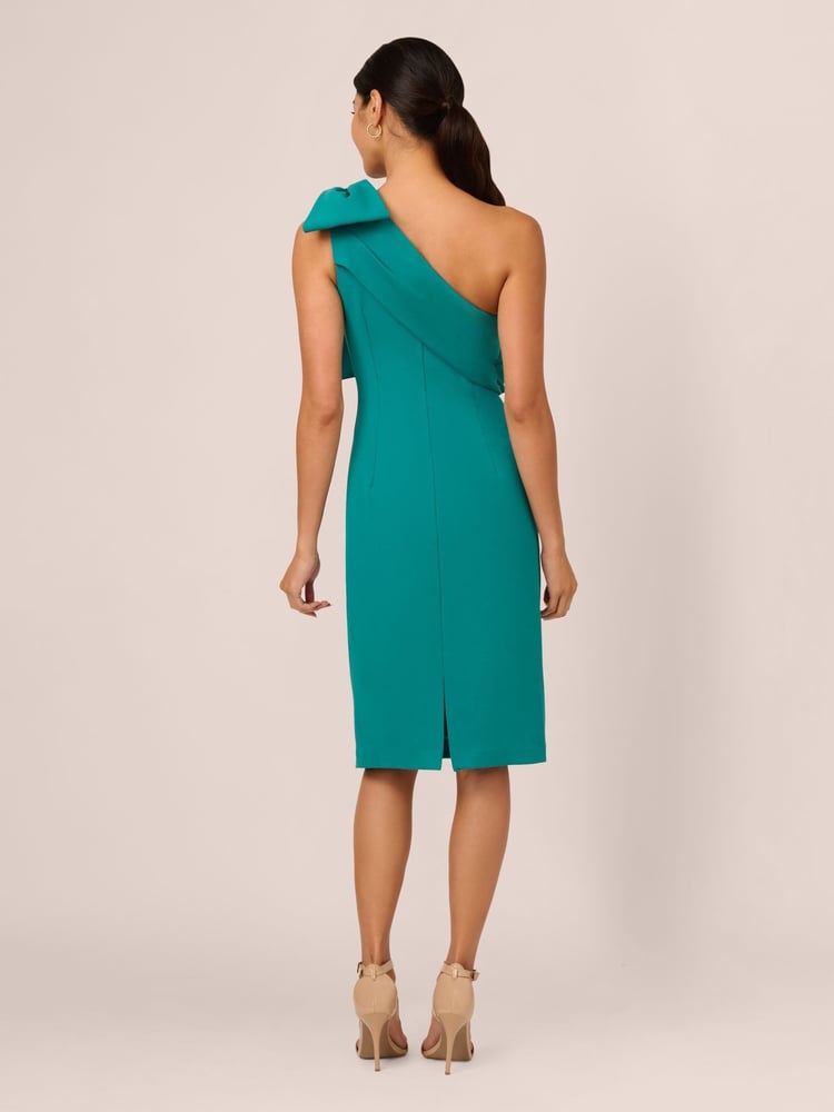 Adrianna Papell Blue Bow Stretch Crepe Dress - Image 2 of 7