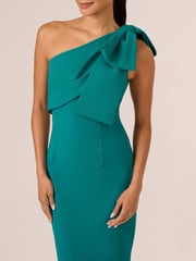 Adrianna Papell Blue Bow Stretch Crepe Dress - Image 4 of 7
