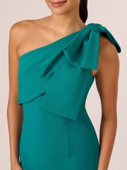Adrianna Papell Blue Bow Stretch Crepe Dress - Image 5 of 7