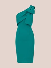 Adrianna Papell Blue Bow Stretch Crepe Dress - Image 6 of 7