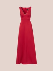 Adrianna Papell Red Aidan Mattox Stretch Mikado A-Line Gown - Image 6 of 7