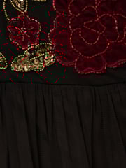Adrianna Papell Velvet Tulle Party Black Dress - Image 7 of 7