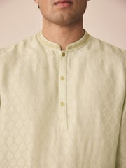 Green Printed Long Sleeve Kurta - Image 5 of 9