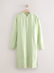 Green Printed Long Sleeve Kurta - Image 7 of 9