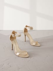 Gold Signature Premium Leather High Round Toe Simple Sandals - Image 4 of 9