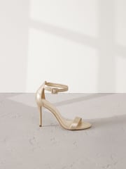Gold Signature Premium Leather High Round Toe Simple Sandals - Image 5 of 9