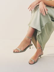 Sage Green Forever Comfort® Bridesmaid Round Toe Low Heel Simple Sandals - Image 1 of 10