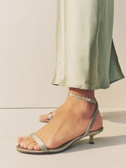 Sage Green Forever Comfort® Bridesmaid Round Toe Low Heel Simple Sandals - Image 3 of 10