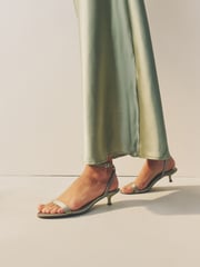 Sage Green Forever Comfort® Bridesmaid Round Toe Low Heel Simple Sandals - Image 4 of 10