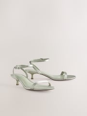Sage Green Forever Comfort® Bridesmaid Round Toe Low Heel Simple Sandals - Image 6 of 10