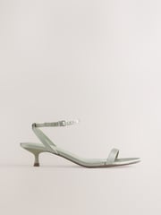 Sage Green Forever Comfort® Bridesmaid Round Toe Low Heel Simple Sandals - Image 7 of 10