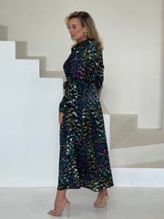 Girl In Mind Green Animal Brielle Shirt Maxi Dress - Image 2 of 3