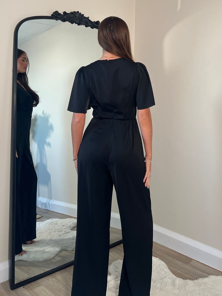 Girl In Mind Black Zanda Twist Front Jumpsuit - Image 2 of 6