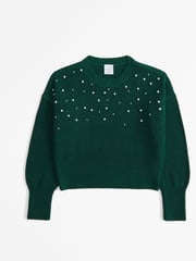 Abercrombie & Fitch Ballon Sleeve Knitted Jumper With Diamante Detail - Image 1 of 2