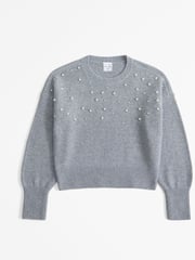 Abercrombie & Fitch Ballon Sleeve Knitted Jumper With Diamante Detail - Image 1 of 2