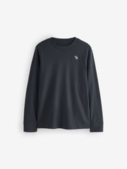 Abercrombie & Fitch Blue Essential Icon Logo Long Sleeves T-Shirt 3 Pack - Image 4 of 6