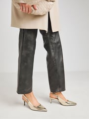 Simply Be Gold Slingback Court Shoes In Wide Fit - Image 3 of 4