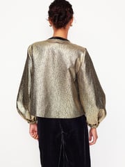 Boden Gold Jacquard Bow Detail Jacket - Image 3 of 5