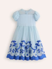 Boden Blue Appliqué Hem Tulle Dress - Image 1 of 3