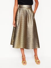 Boden Gold Angelica Jacquard Skirt - Image 1 of 5
