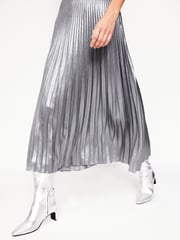 Boden Silver Camilla Metallic Midi Skirt - Image 2 of 5
