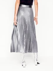 Boden Silver Camilla Metallic Midi Skirt - Image 3 of 5