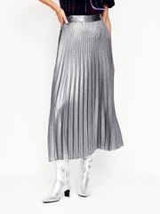 Boden Silver Camilla Metallic Midi Skirt - Image 4 of 5