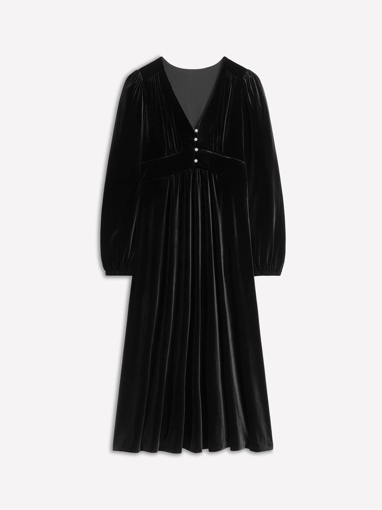 Boden Black Jocelyn Velvet Tea Dress - Image 5 of 5