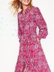 Boden Red Martha Godet Maxi Shirt Dress - Image 2 of 6