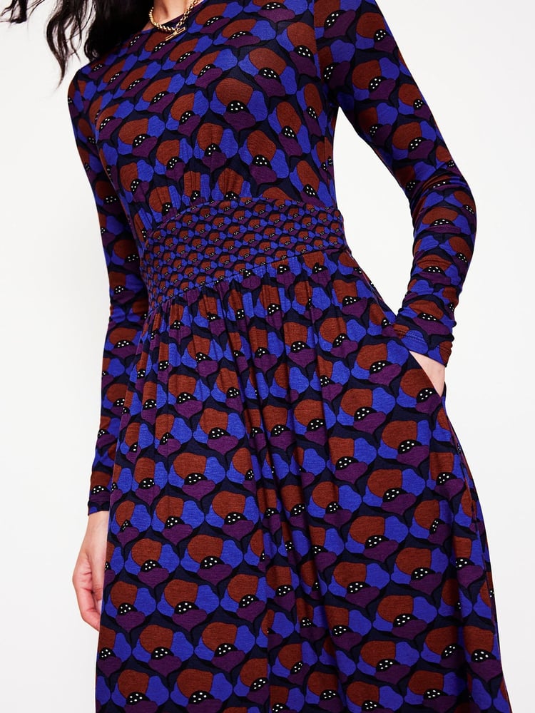 Boden Purple Thea Long Sleeve Jersey Dress - Image 2 of 5