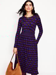 Boden Purple Thea Long Sleeve Jersey Dress - Image 4 of 5