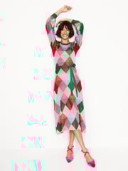 Boden Metallic Crew Jacquard Dress - Image 1 of 5