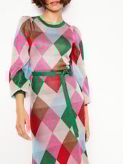 Boden Metallic Crew Jacquard Dress - Image 2 of 5