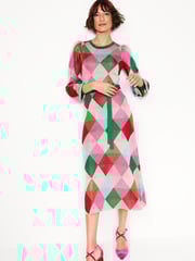 Boden Metallic Crew Jacquard Dress - Image 4 of 5