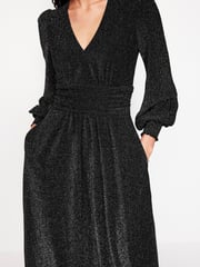 Boden Black Daphne Metallic Midi Dress - Image 2 of 6