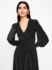 Boden Black Daphne Metallic Midi Dress - Image 4 of 6