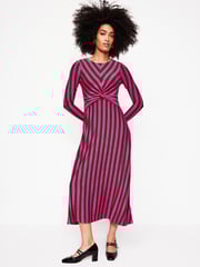 Boden Pink Twisted Waist Jersey Dress - Image 4 of 5
