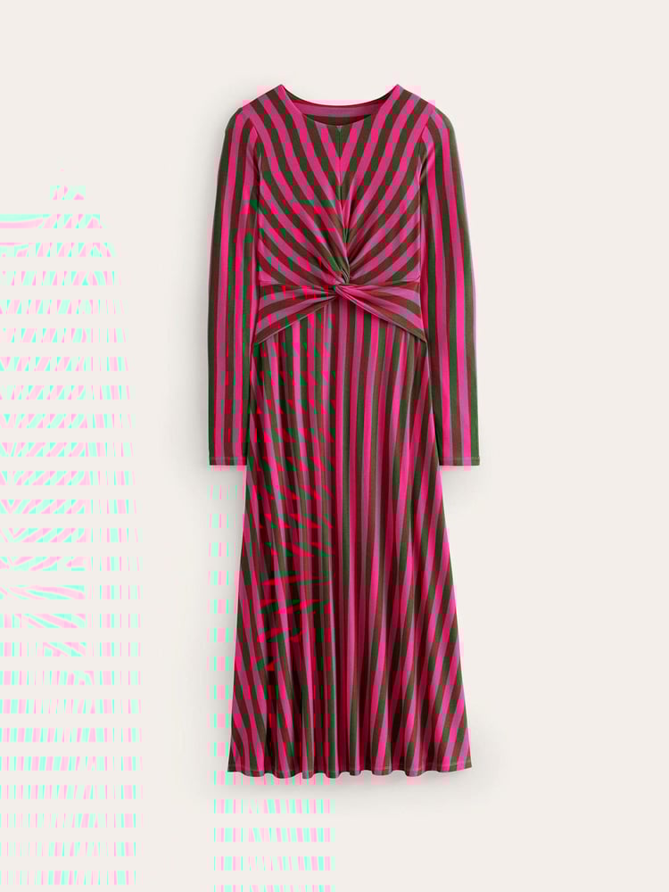 Boden Pink Twisted Waist Jersey Dress - Image 5 of 5