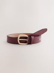 Burgundy Red Regular Premium Made In Italy Casual Leather Belt - Image 3 of 5