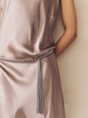 Silver Tone Skinny Chain Belt - Image 2 of 5
