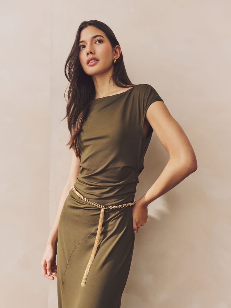 Gold Tone Skinny Chain Belt - Image 1 of 5