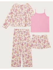 Monsoon Natural Fairy Print Flannel 100% Cotton Pyjamas Set 4 Pack - Image 2 of 3