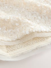 Ecru Drape Sleeveless Sequin Top - Image 7 of 8